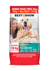 Good Dog Adult Lamb & Rice 18KG (15KG+3KG FREE) - AL BAYTARA