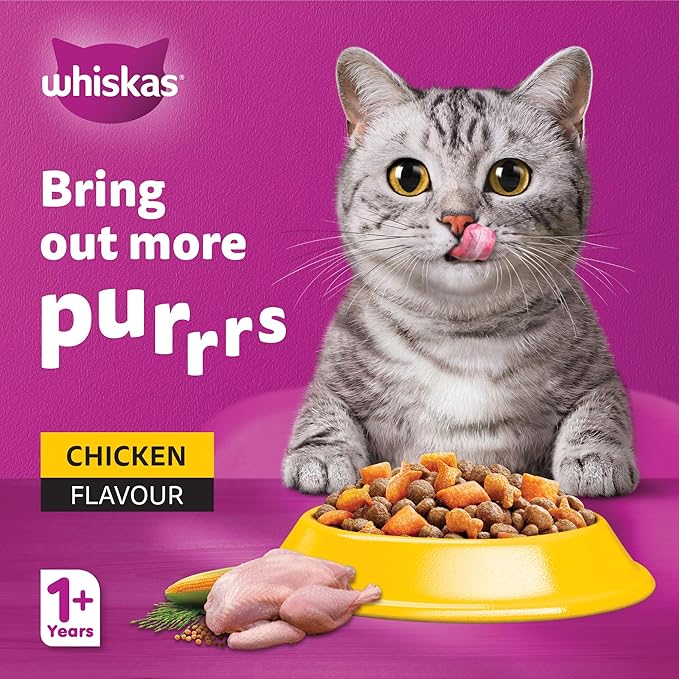 Whiskas Adult Chicken Dry Cat Food – 1.2 kg | Complete & Balanced Nutrition for Active Cats