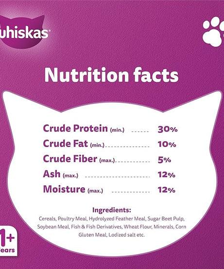 Whiskas Adult Ocean Fish Dry Cat Food – 1.2 kg | Complete & Balanced Nutrition for Active Cats