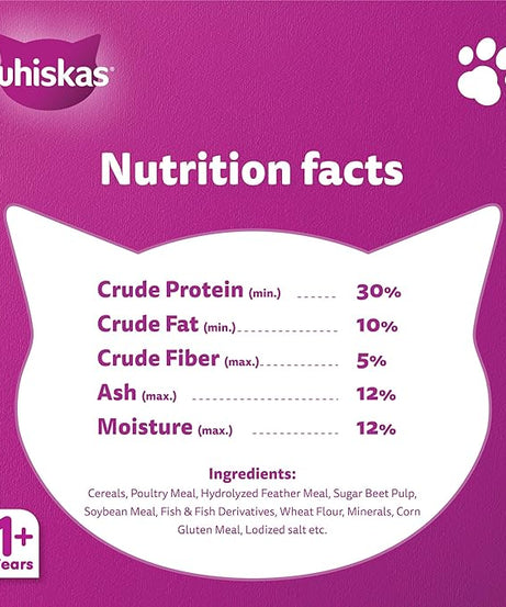 Whiskas Adult Chicken Dry Cat Food – 1.2 kg | Complete & Balanced Nutrition for Active Cats