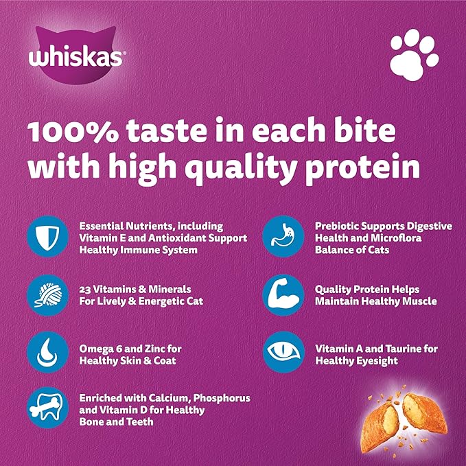 Whiskas Adult Ocean Fish Dry Cat Food – 1.2 kg | Complete & Balanced Nutrition for Active Cats