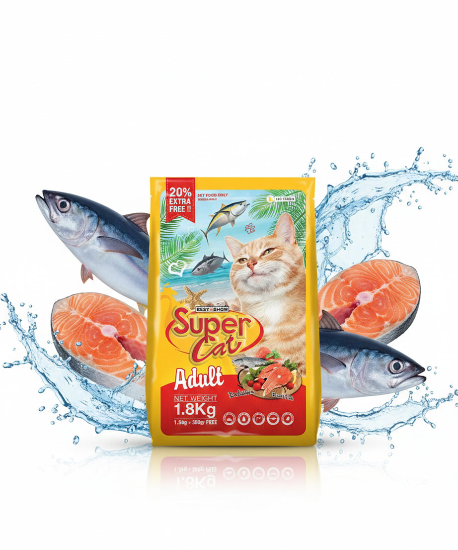 Super Cat Adult Dry Cat Food 1.8 kg — Taurine, Omega 3/6 & Antioxidants