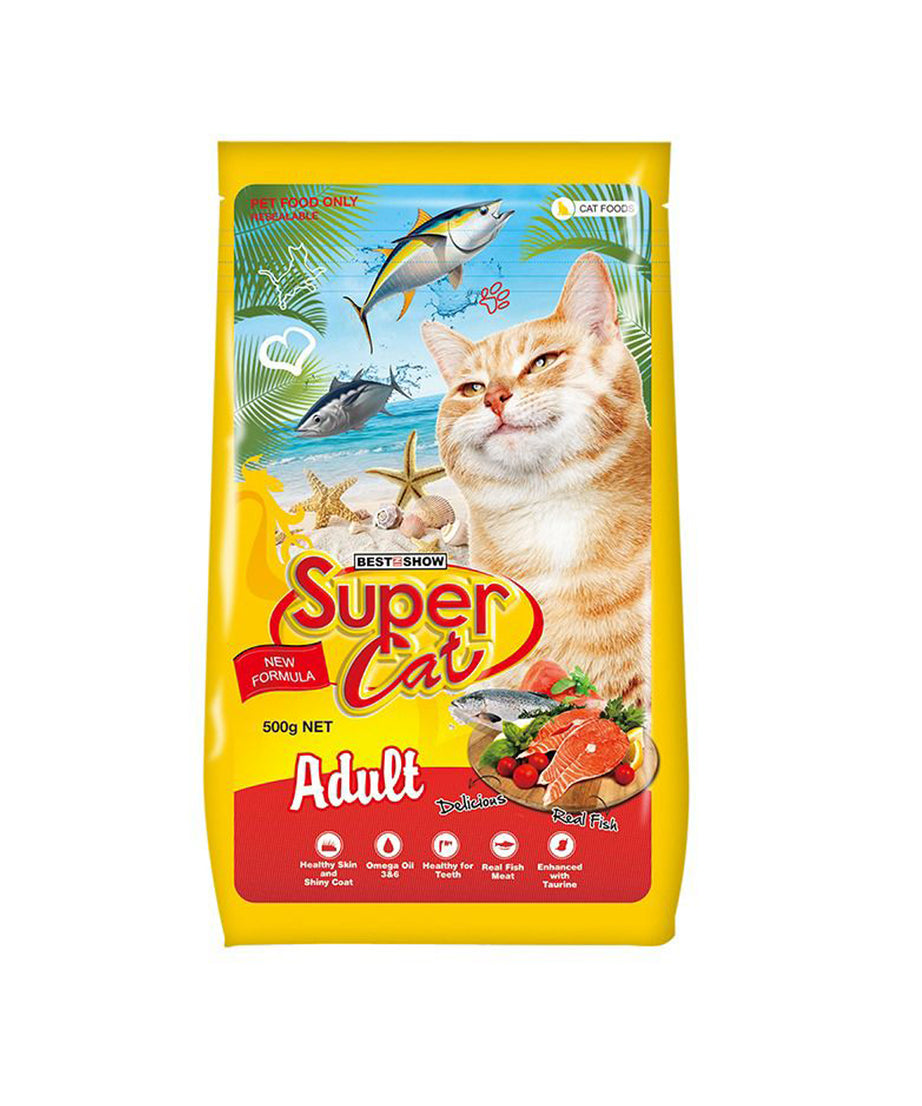 Best In Show Super Cat Adult Dry Cat Food - Real Fish & Tuna, 500g