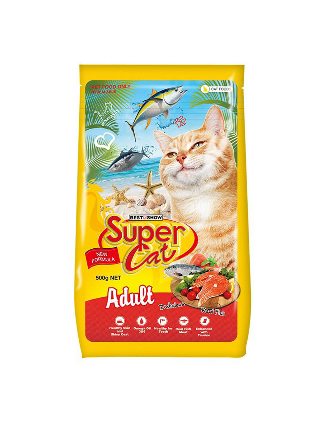 Best In Show Super Cat Adult Dry Cat Food - Real Fish & Tuna, 500g