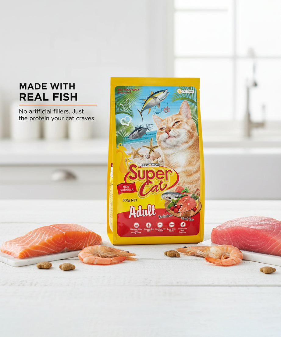 Best In Show Super Cat Adult Dry Cat Food - Real Fish & Tuna, 500g