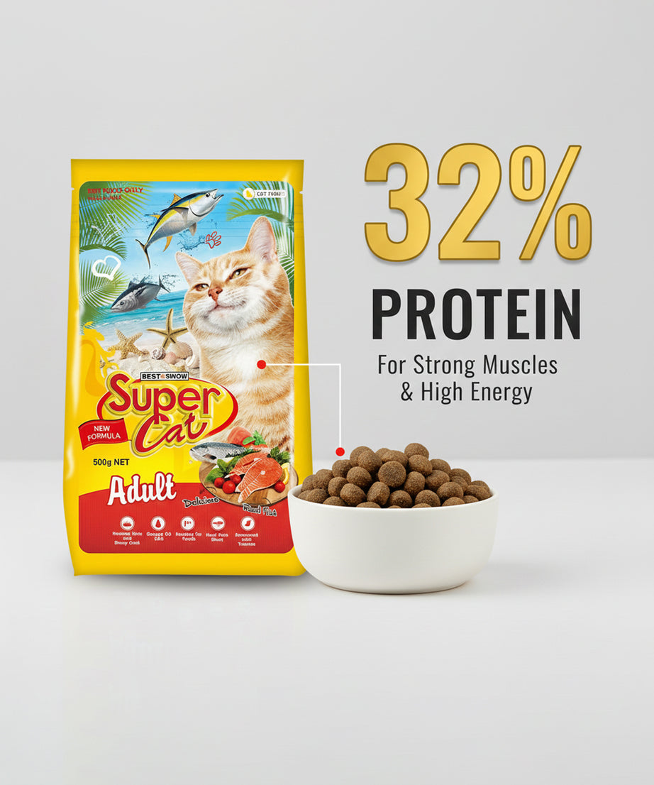 Best In Show Super Cat Adult Dry Cat Food - Real Fish & Tuna, 500g