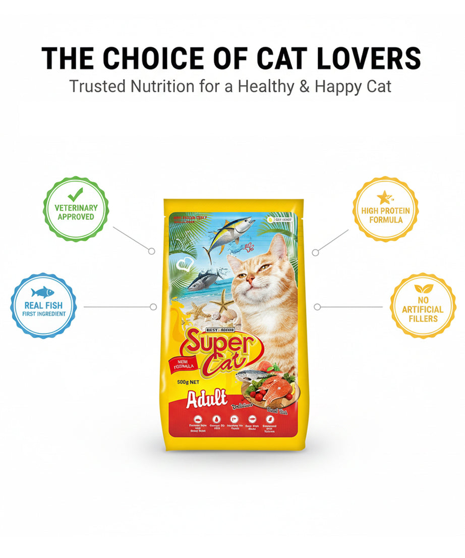 Best In Show Super Cat Adult Dry Cat Food - Real Fish & Tuna, 500g