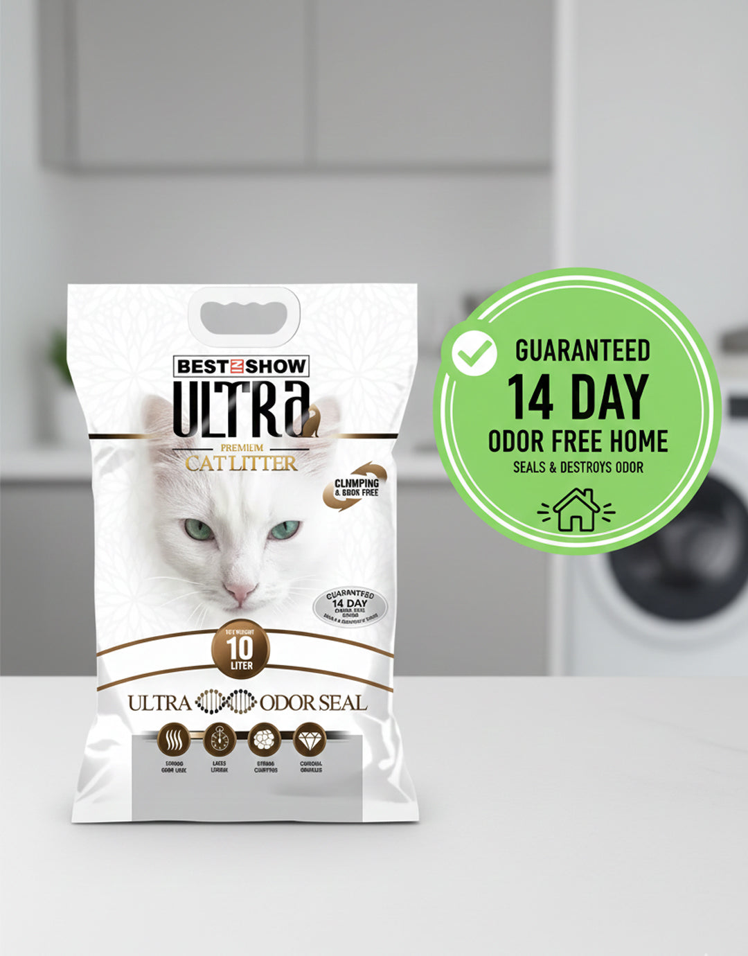 Best In Show Ultra Premium Cat Litter — 10 L | Odor Seal Formula for Long-Lasting Freshness