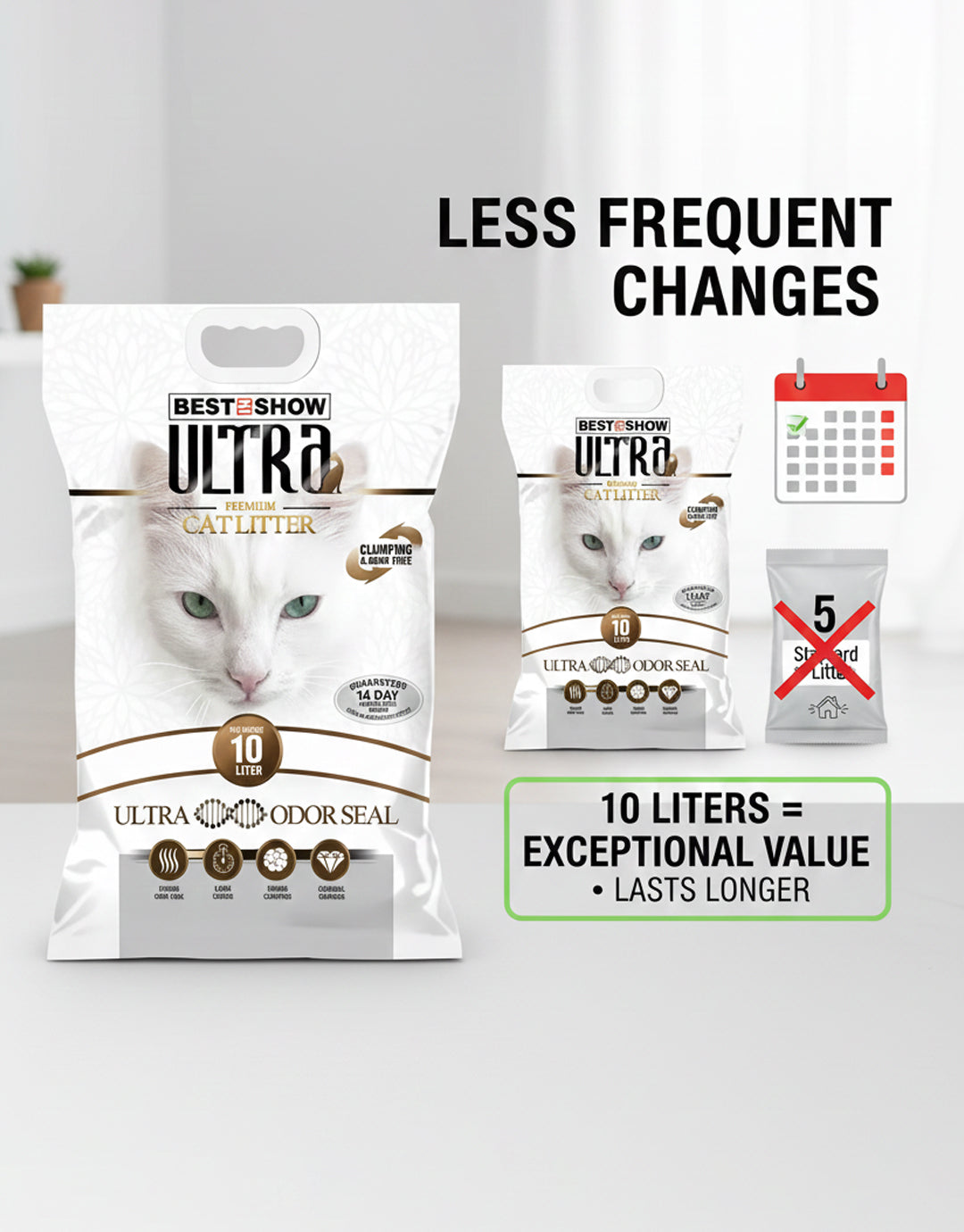 Best In Show Ultra Premium Cat Litter — 10 L | Odor Seal Formula for Long-Lasting Freshness