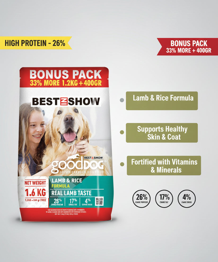 Good Dog Adult Lamb & Rice Dog Food 1.6KG - AL BAYTARA