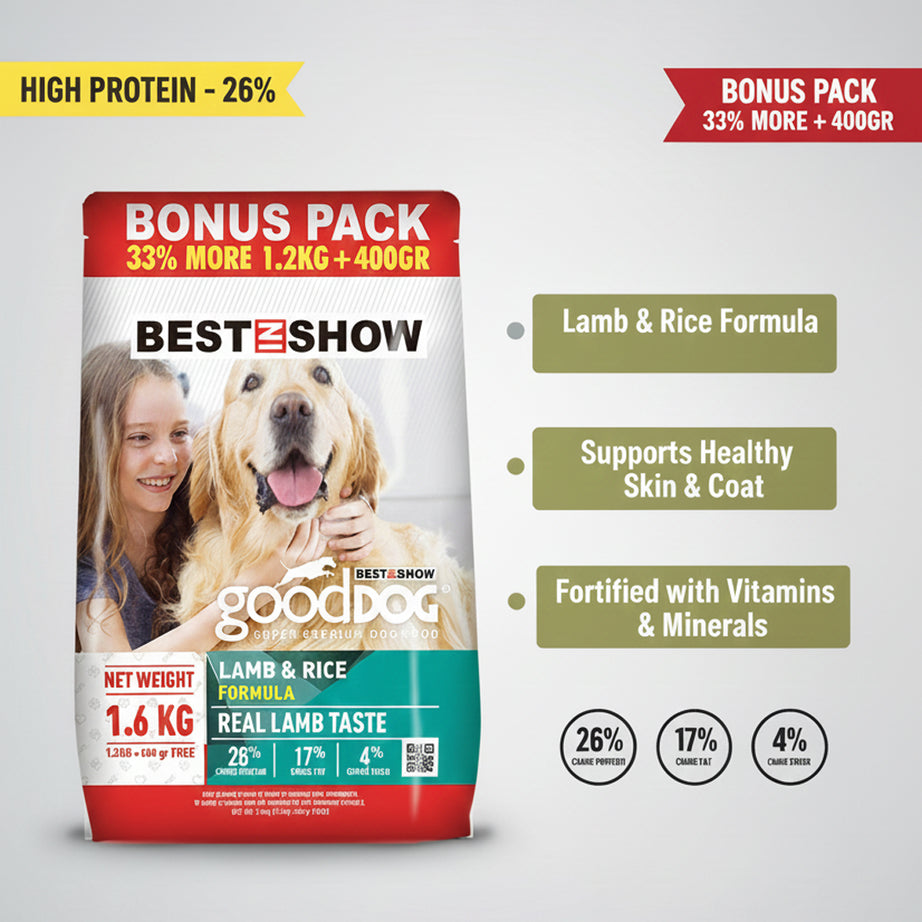 Good Dog Adult Lamb & Rice Dog Food 1.6KG - AL BAYTARA