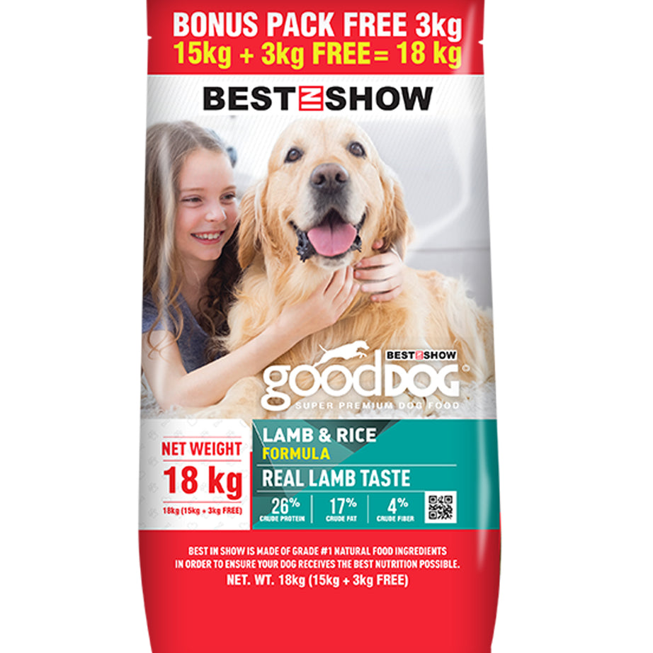 Good Dog Adult Lamb & Rice 18KG (15KG+3KG FREE) - AL BAYTARA