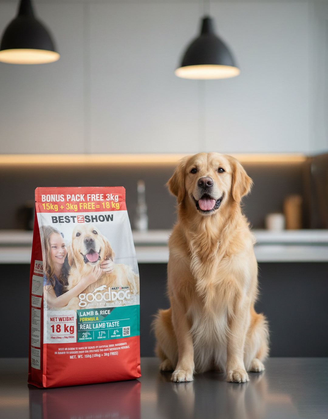 Good Dog Adult Lamb & Rice 18KG (15KG+3KG FREE) - AL BAYTARA