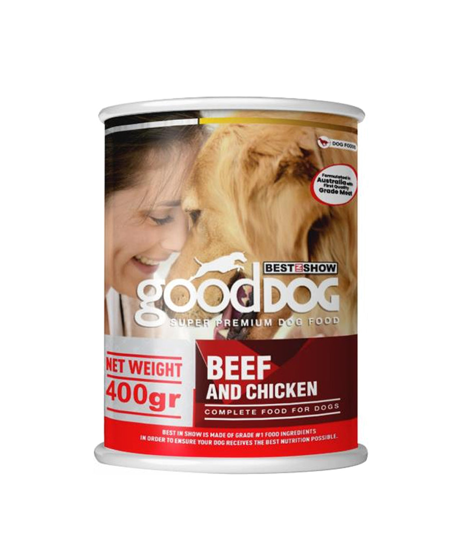 Beef and Chicken Wet Dog Food Canned Meat for All Life Stages - 400g