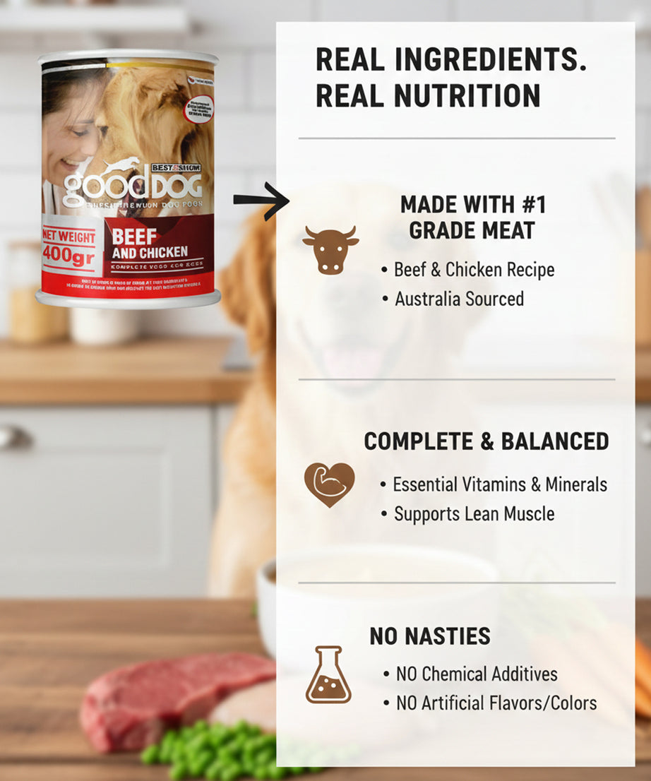 Beef and Chicken Wet Dog Food Canned Meat for All Life Stages - 400g