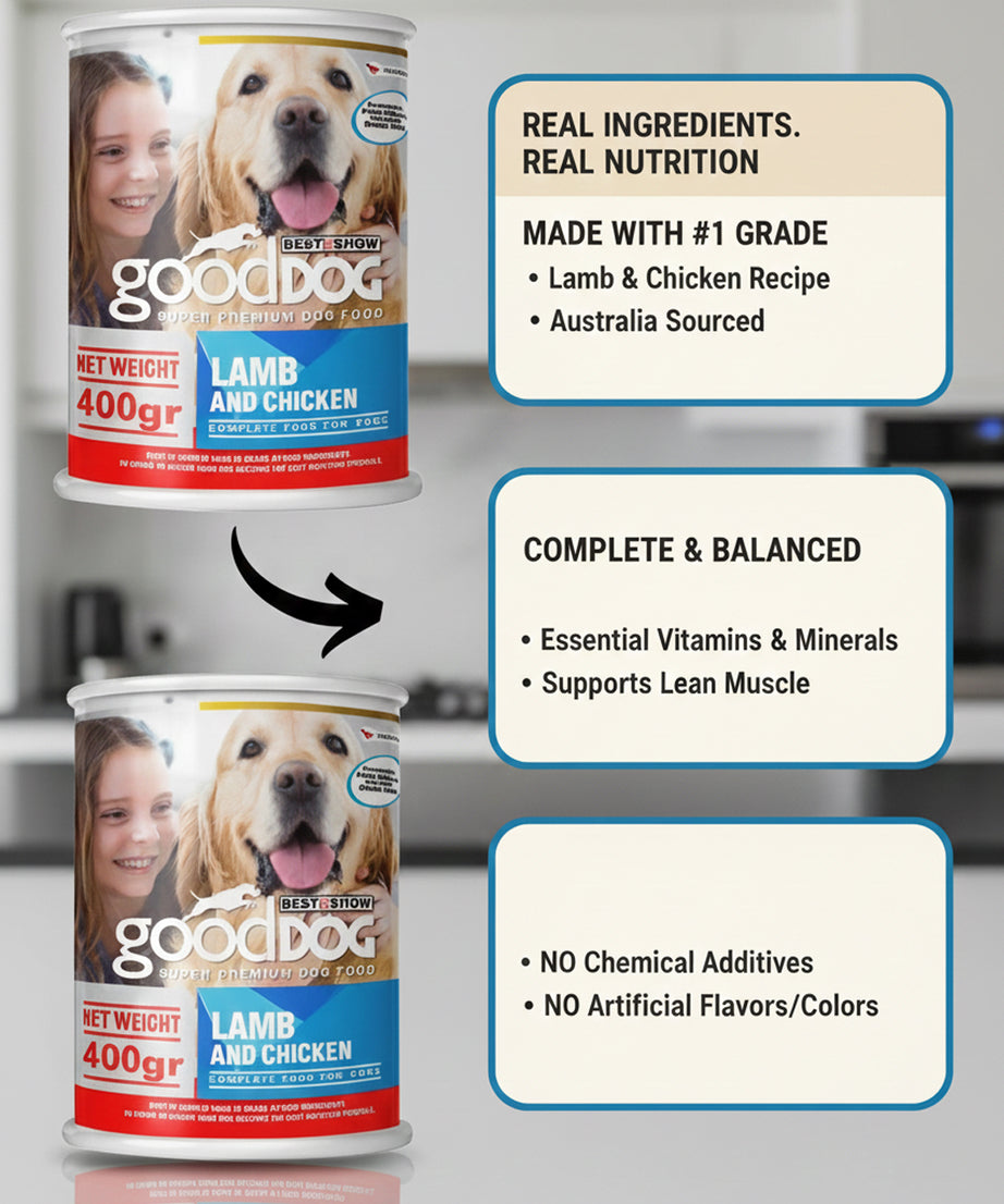 Lamb and Chicken Wet Dog Food Canned Meat for All Life Stages - 400g
