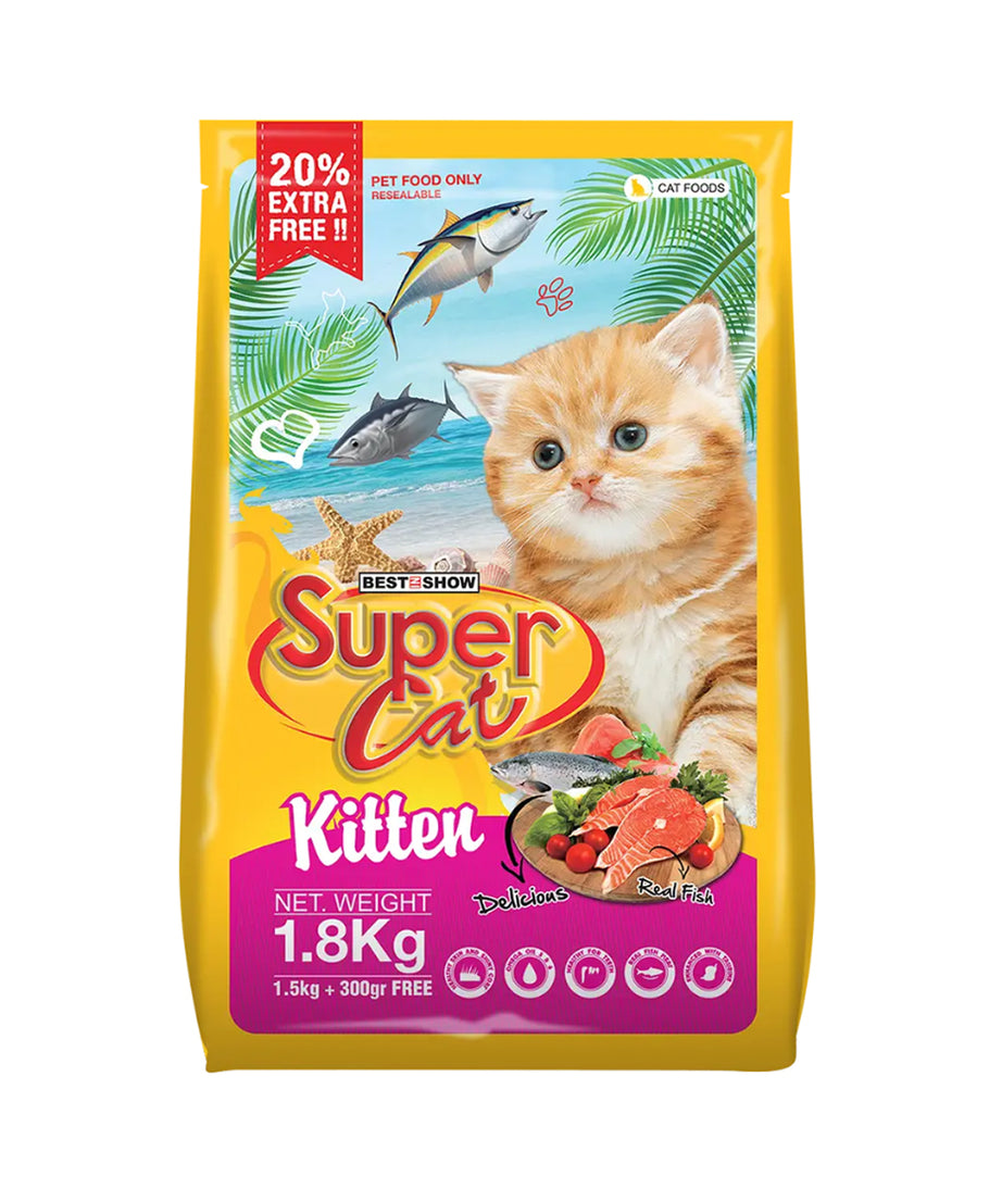 Super Cat Dry Kitten Food — 1.8 kg | Complete Balanced Nutrition for Growing Kittens