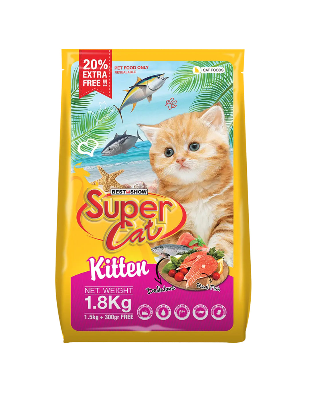 Super Cat Dry Kitten Food — 1.8 kg | Complete Balanced Nutrition for Growing Kittens