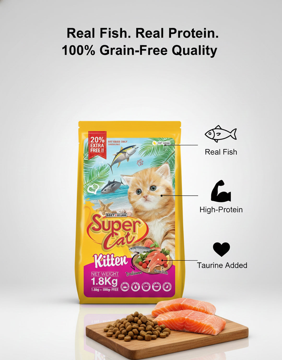 Super Cat Dry Kitten Food — 1.8 kg | Complete Balanced Nutrition for Growing Kittens