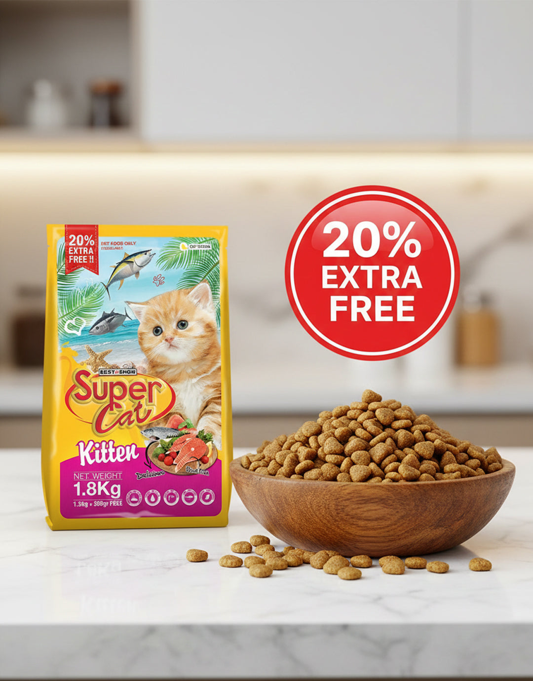 Super Cat Dry Kitten Food — 1.8 kg | Complete Balanced Nutrition for Growing Kittens