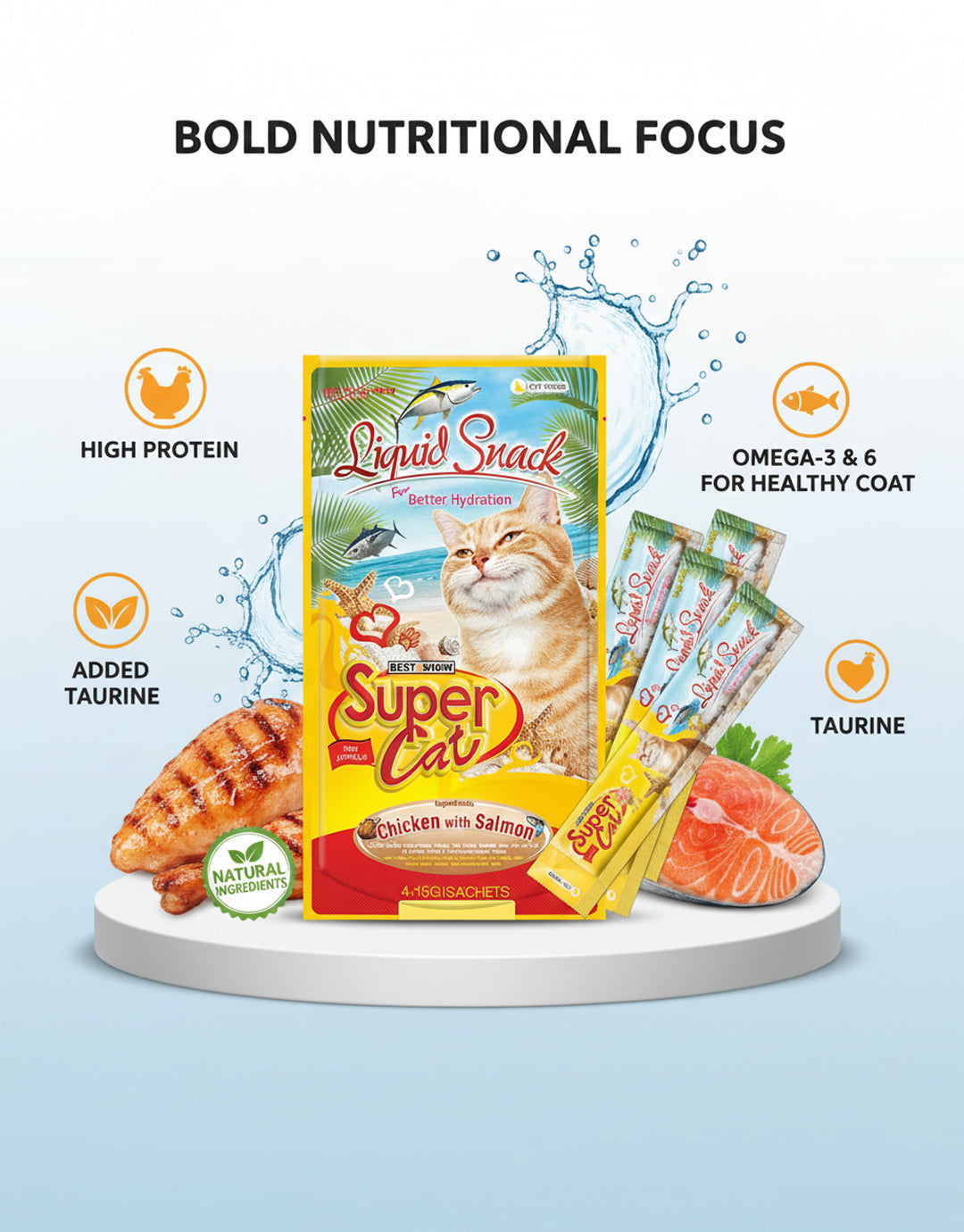 Best In Show Supercat Liquid Snack — 4×15 g (Chicken with Salmon)