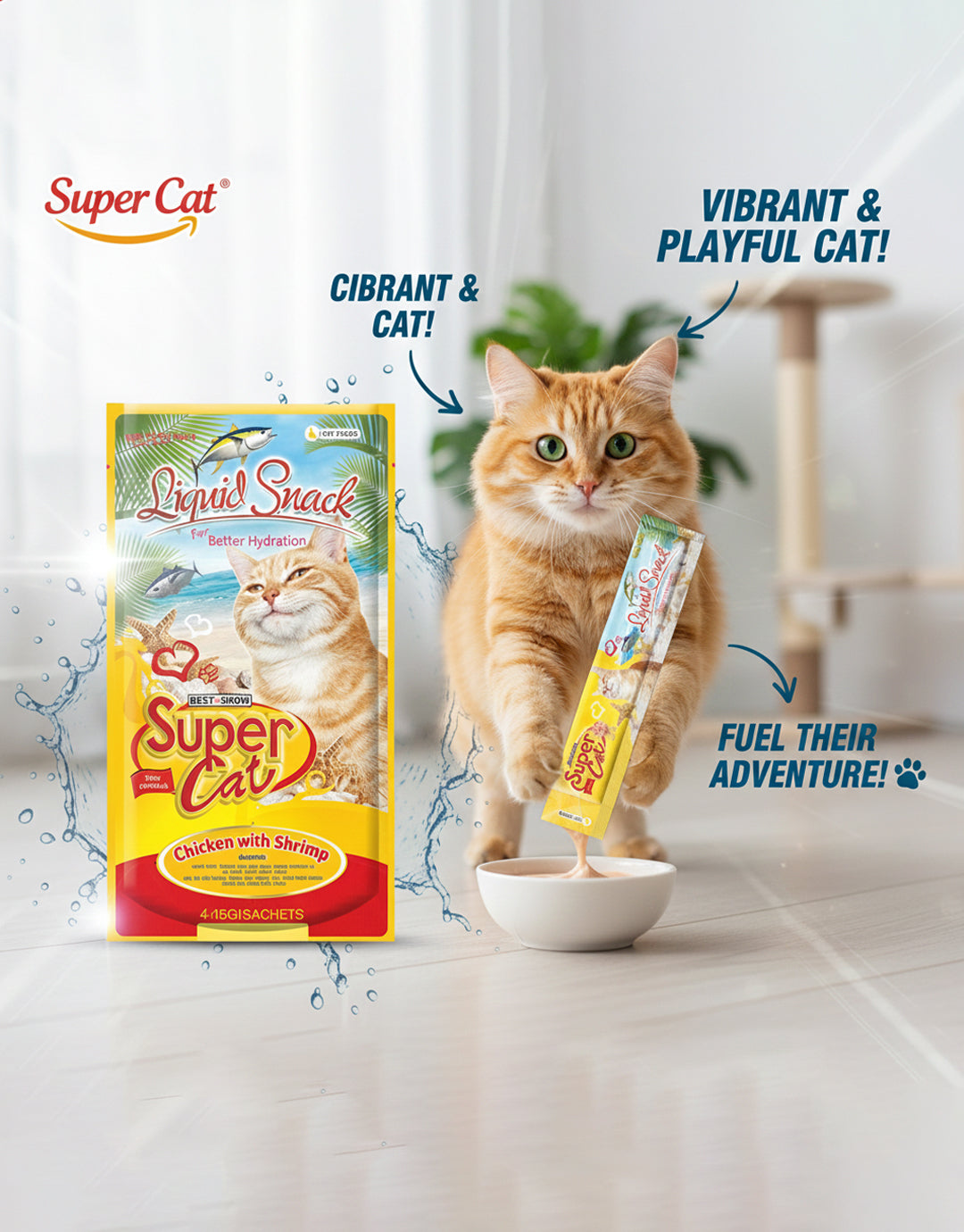 Best In Show Supercat Liquid Snack — 4×15 g (Chicken with Shrimp)