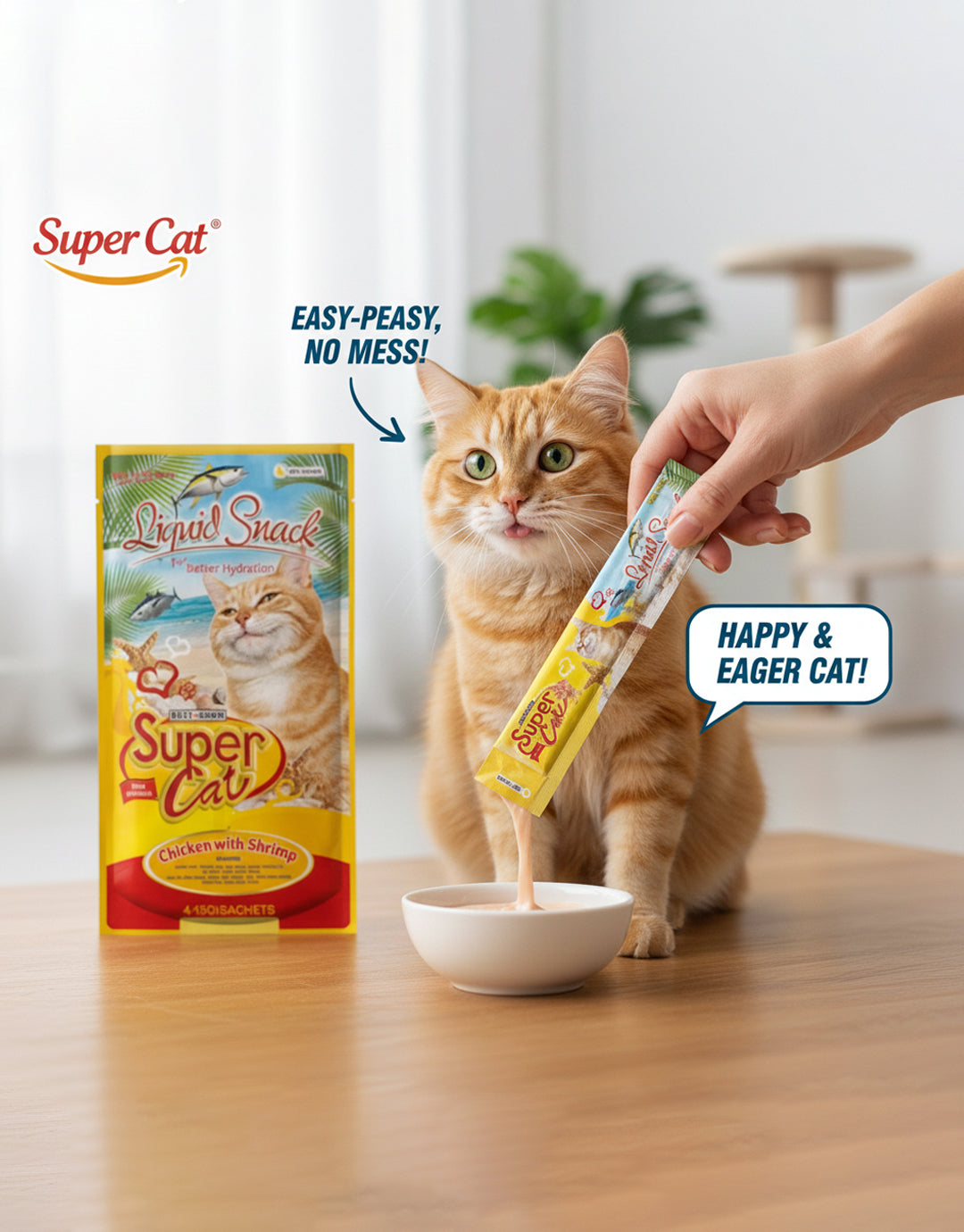 Best In Show Supercat Liquid Snack — 4×15 g (Chicken with Shrimp)