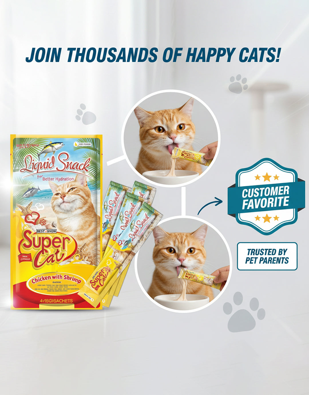 Best In Show Supercat Liquid Snack — 4×15 g (Chicken with Shrimp)