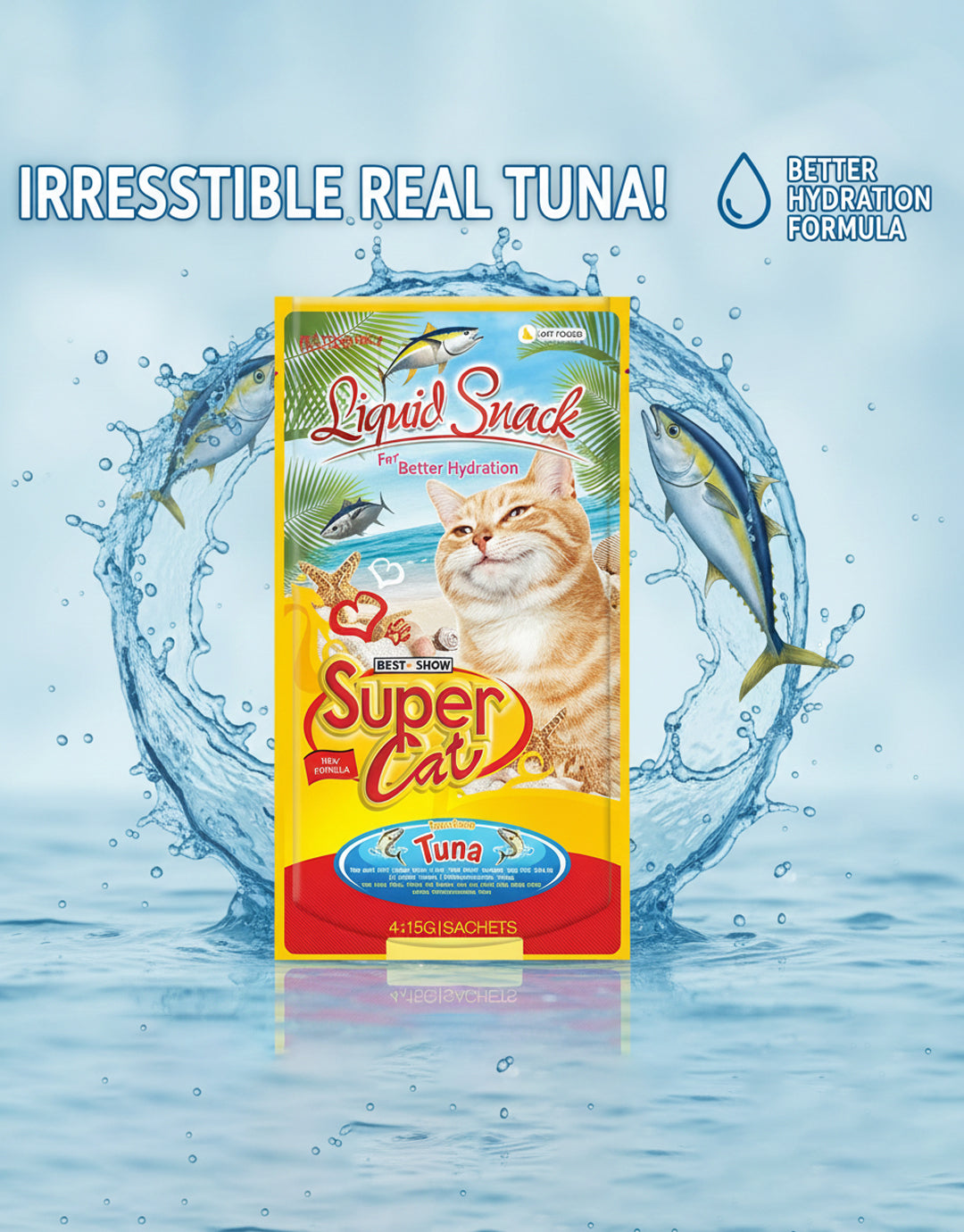 Best In Show Supercat Liquid Snack — 4×15 g (Tuna)