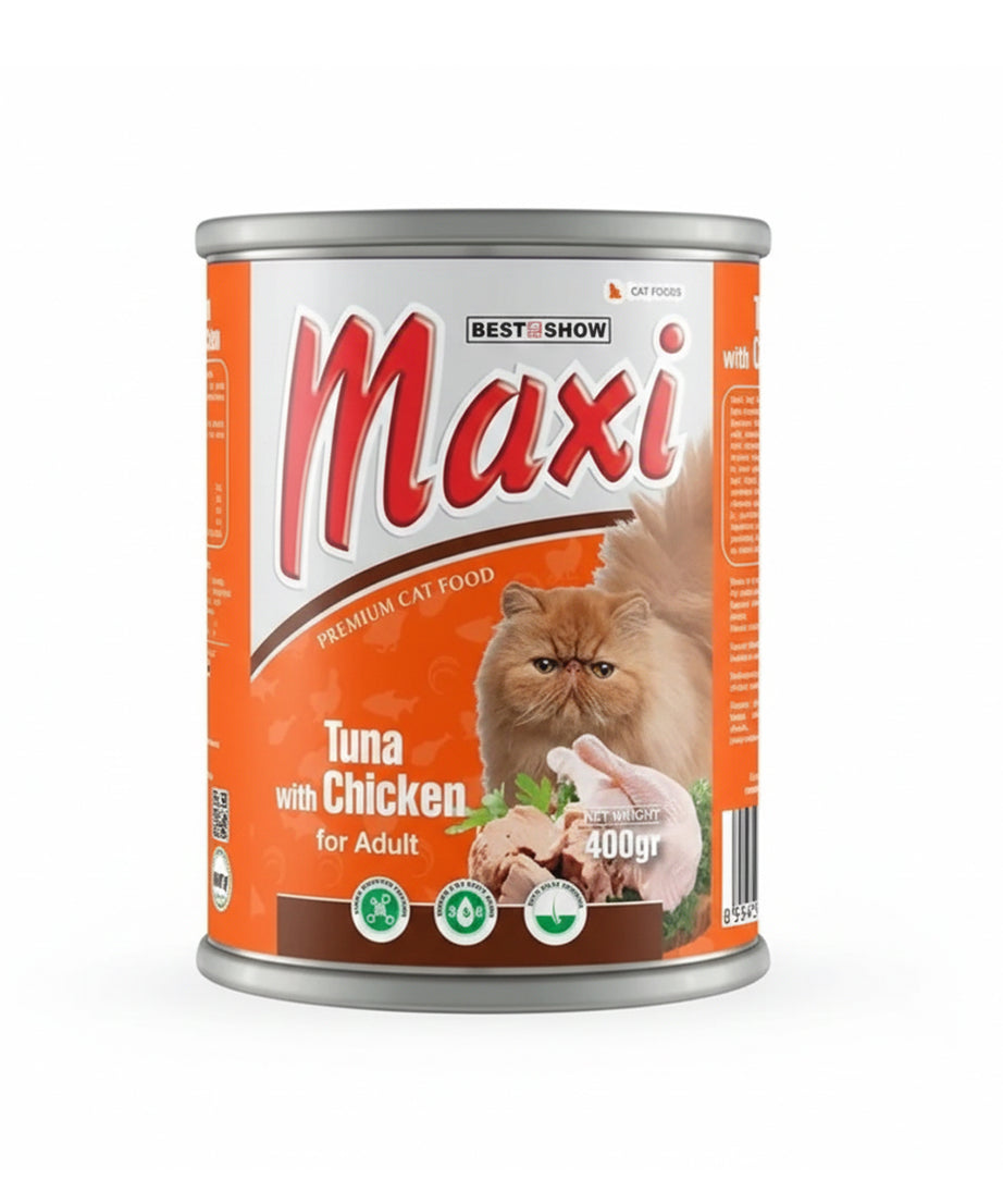 Tuna with Chicken Formula - Premium Wet Cat Food - High Protein Adult Recipe - 400g Can