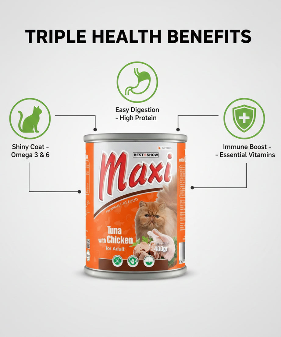 Tuna with Chicken Formula - Premium Wet Cat Food - High Protein Adult Recipe - 400g Can