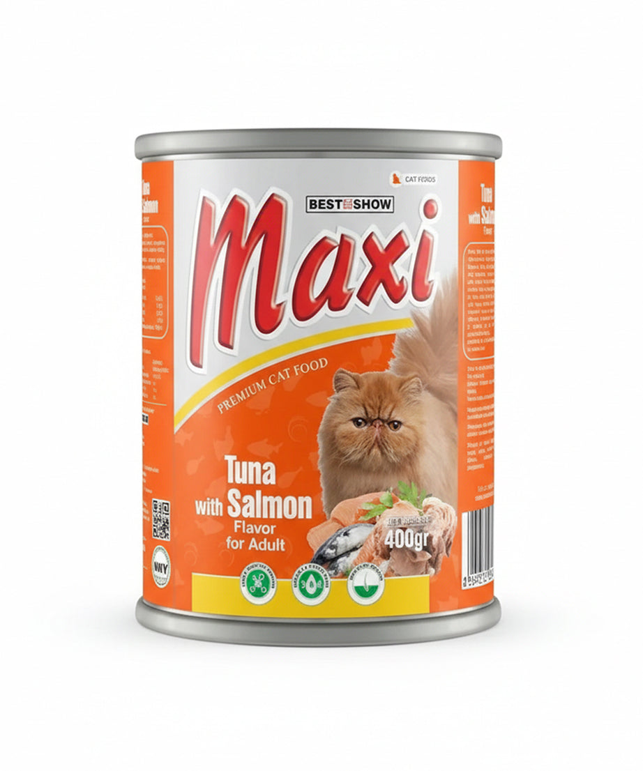 Tuna with Salmon Flavor - Premium Wet Cat Food - High Protein Adult Recipe - 400g Can