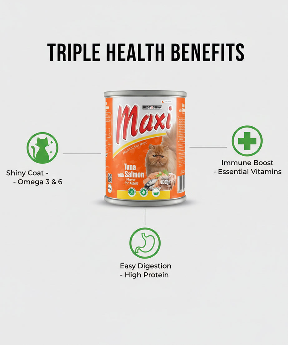 Tuna with Salmon Flavor - Premium Wet Cat Food - High Protein Adult Recipe - 400g Can