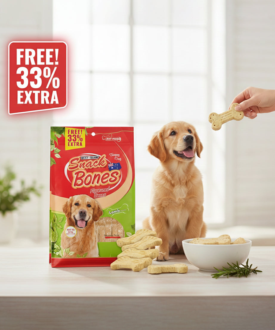 Snack Bones Dog Treats, Lamb Flavoured Crunchy Bones for Dogs of All Breeds 320g