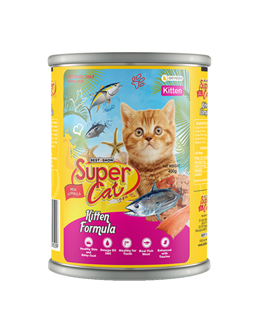 Super Cat Premium Kitten Formula Wet Food (400g Can) - AL BAYTARA