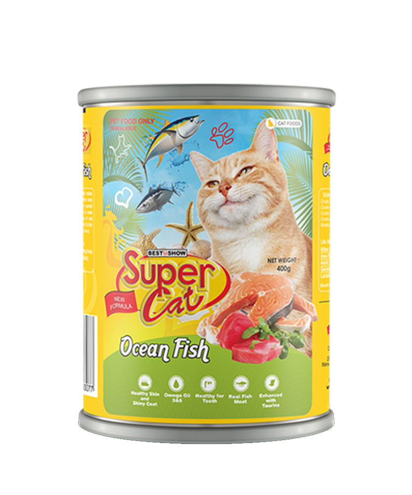 Super Cat Premium Adult Wet Food (Ocean Fish Supreme) - AL BAYTARA