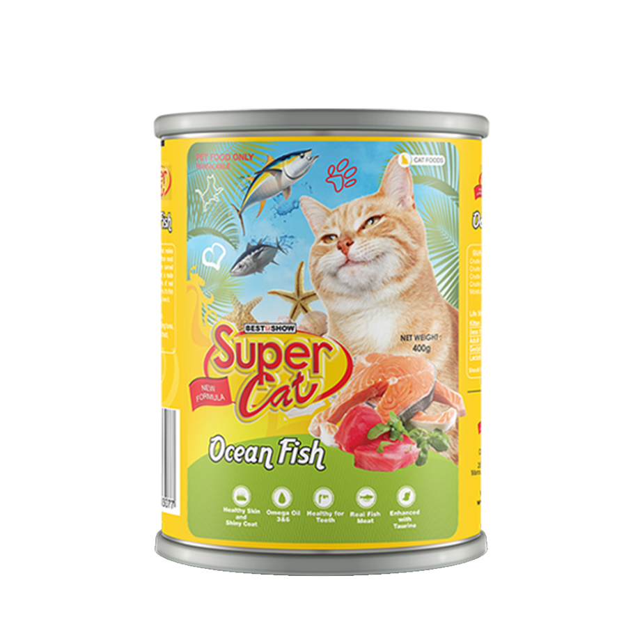 Super Cat Premium Adult Wet Food (Ocean Fish Supreme) - AL BAYTARA