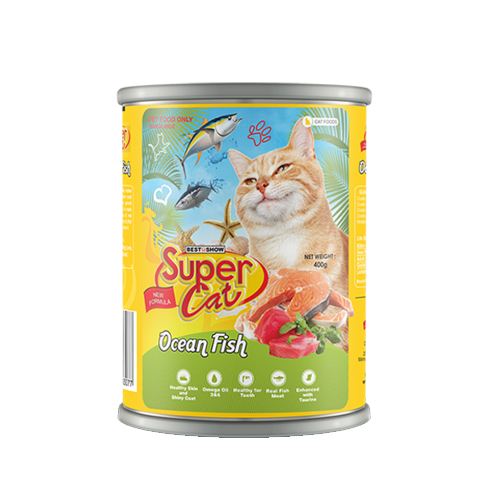 Super Cat Premium Adult Wet Food (Ocean Fish Supreme) - AL BAYTARA