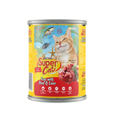 Super Cat Premium Wet Food for Adult Cats (Tuna & Beef Liver 400g Can)