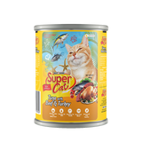 Super Cat Premium Wet Food for Adult Cats (Tuna with Beef & Turkey 400g Can)