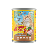 Super Cat Premium Wet Food for Adult Cats (Tuna with Chicken & Vegetable 400g Can)