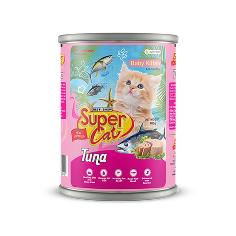 Super Cat Premium Wet Food for Baby Kittens (400g Can) - AL BAYTARA