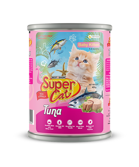 Super Cat Premium Wet Food for Baby Kittens (400g Can) - AL BAYTARA