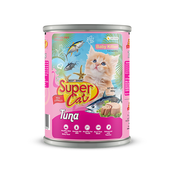 Super Cat Premium Wet Food for Baby Kittens (400g Can)