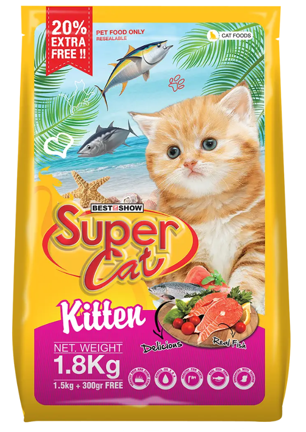 Super Cat Dry Kitten Food — 1.8 kg | Complete Balanced Nutrition for Growing Kittens