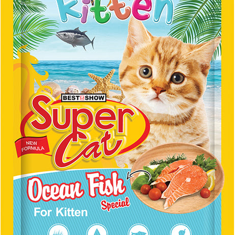Super Cat Premium Wet Food for Kittens (Ocean Fish Special 85g Pouch) - AL BAYTARA