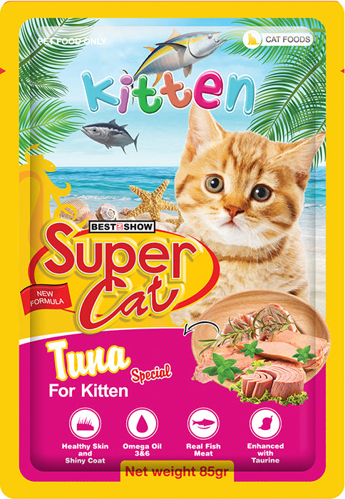 Super Cat Kitten Wet Food (Tuna Special 85g Pouch) - AL BAYTARA