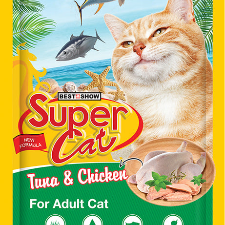 Super Cat Adult Wet Food (Tuna & Chicken 85g Pouch) - AL BAYTARA