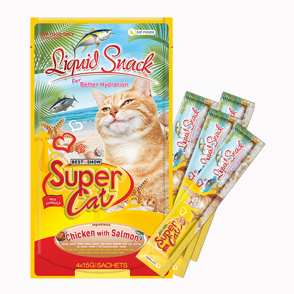 Best In Show Supercat Liquid Snack — 4×15 g (Chicken with Salmon)