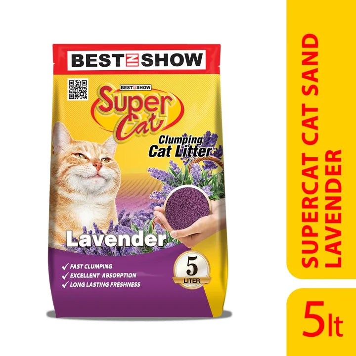Supercat Clumping Cat Litter — 5 L (Lavender)